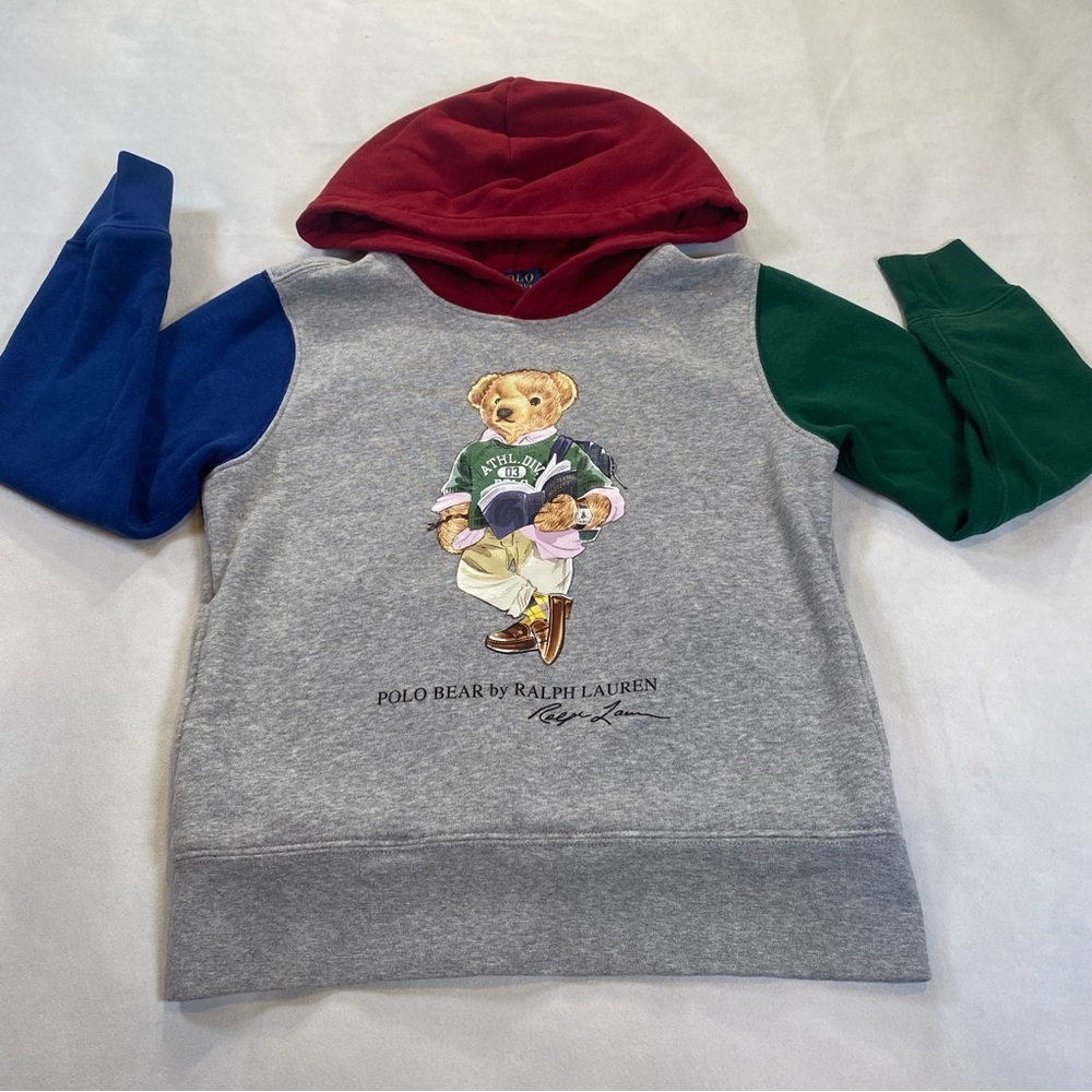 Polo Ralph Lauren Bear Color-Blocked Fleece Hoodie .Size S (8) - Picture 2 of 9